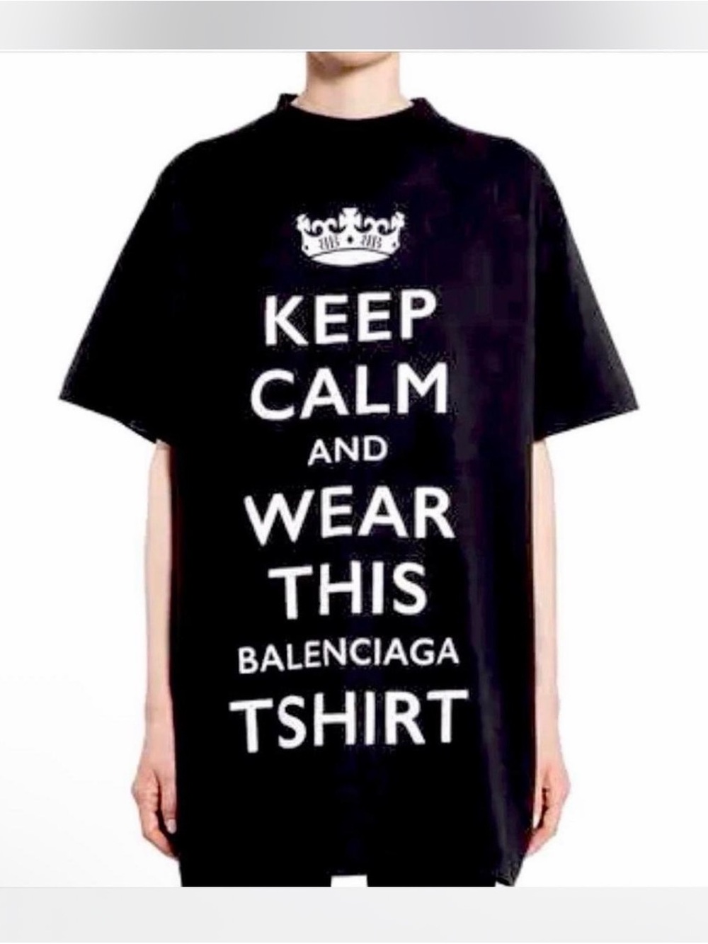 NWT 🆕 $649 Balenciaga Black T-Shirt KEEP CALM Unisex S